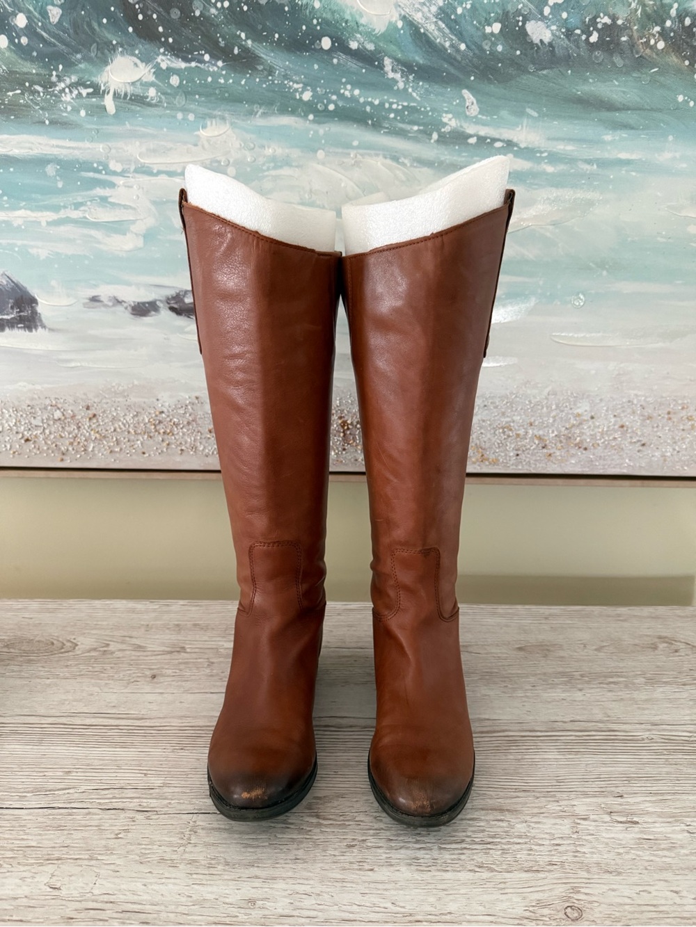 Sam Edelman Brown Leather Knee-High Heeled Boots